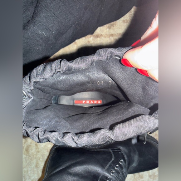 Prada Leather and Nylon Combat Boots - Picture 4 of 6
